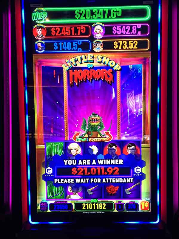 Colorado Jackpot Winners Ute Mountain Casino $21,011.92 October 2022 - Little Shop of Horrors