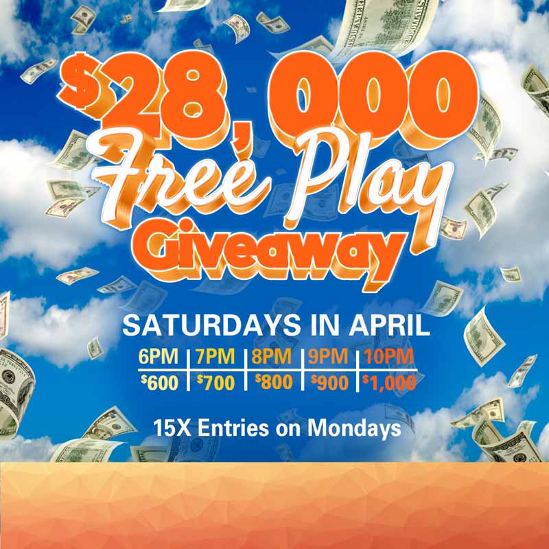$28,000 Free Play Giveaway Ute Mountain Casino Promotions April 2024