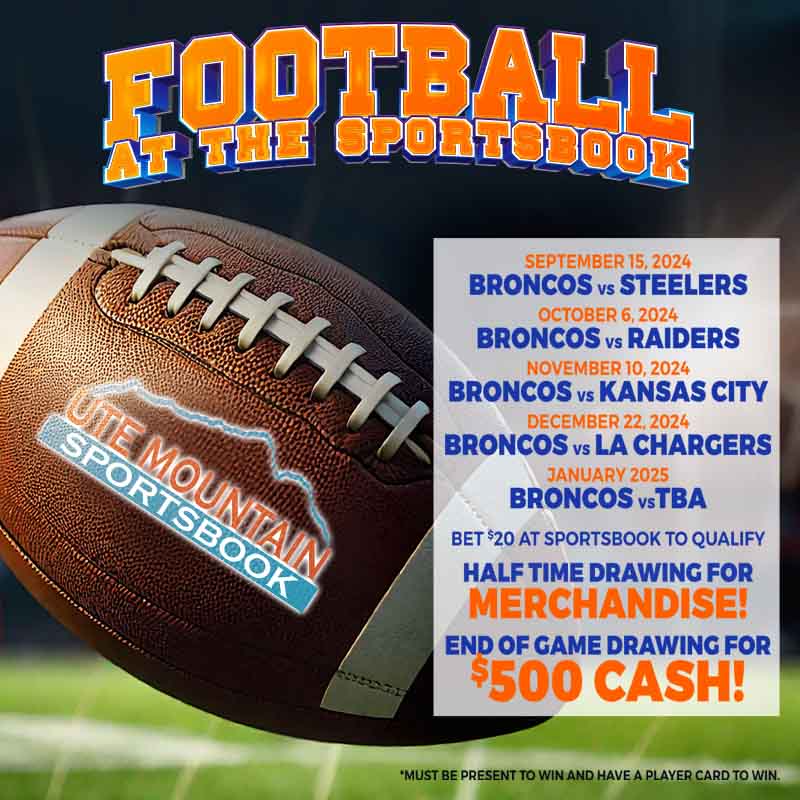 Football Drawings Ute Mountain Sportsbook 2024-2025 Broncos Games