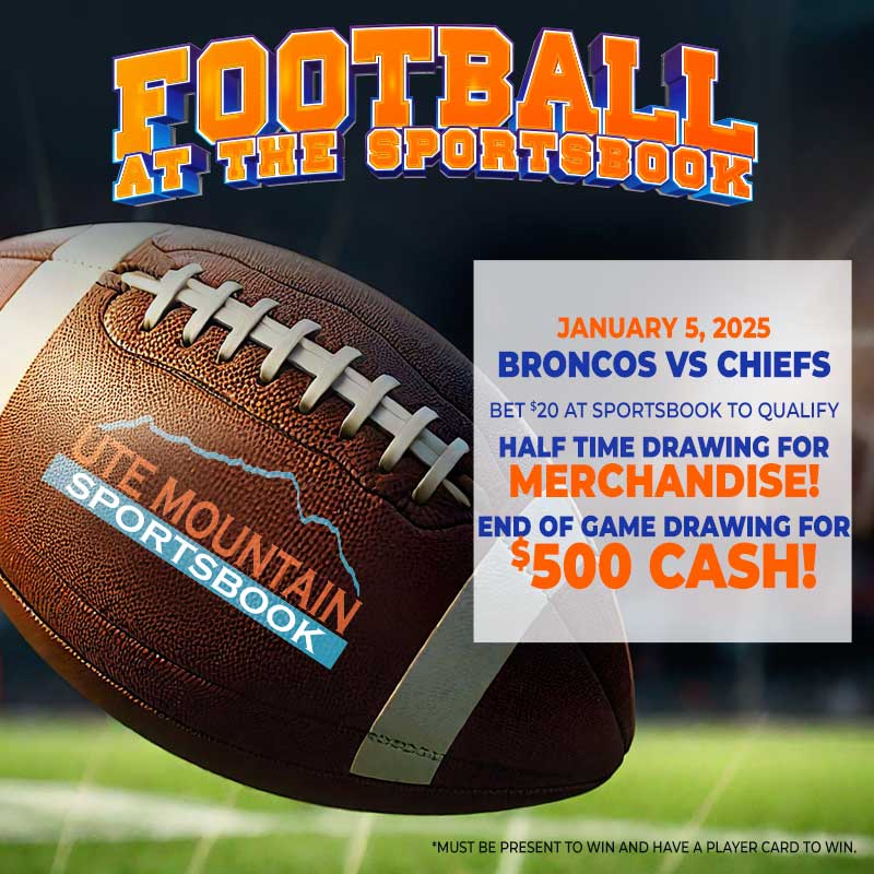 Football Drawings Ute Mountain Sportsbook Final Broncos Game January 2025