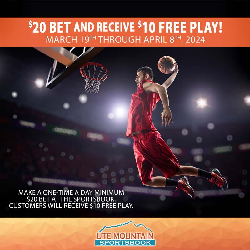 Ute Mountain Sportsbook Promotion - March 19 - April 8 2024