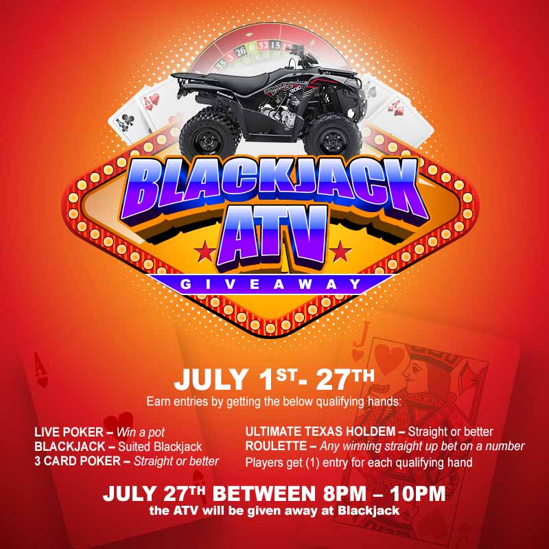 Blackjack ATV Giveaway Ute Mountain Casino Promotions July 2024