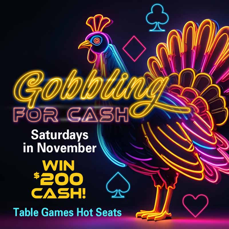 Gobbling for Cash Table Games Ute Mountain Casino Promotions November 2024